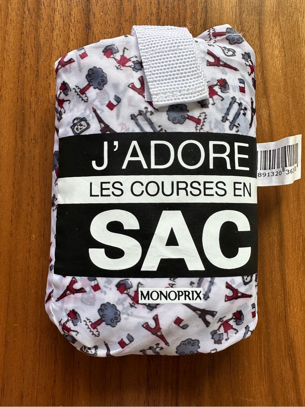 NEW Monoprix Foldable Shopping Bag Paris print